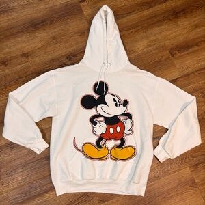 Disney Mickey Mouse Unisex Pullover sweater white large graphic hoodie Disney
